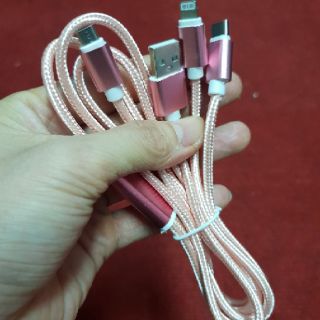 Cáp dù 3 đầu/iphone/galaxy/typc