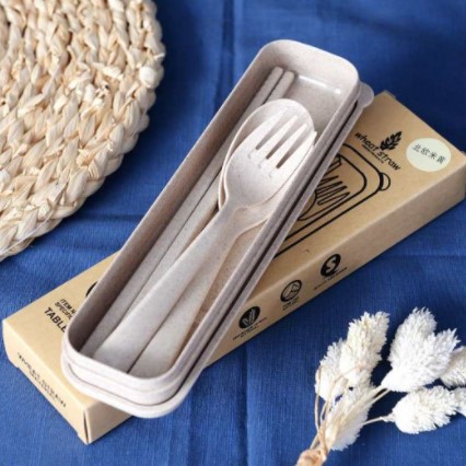 Combo bộ đũa thìa dĩa lúa mạch tiện lợi an toàn khi sử dụng