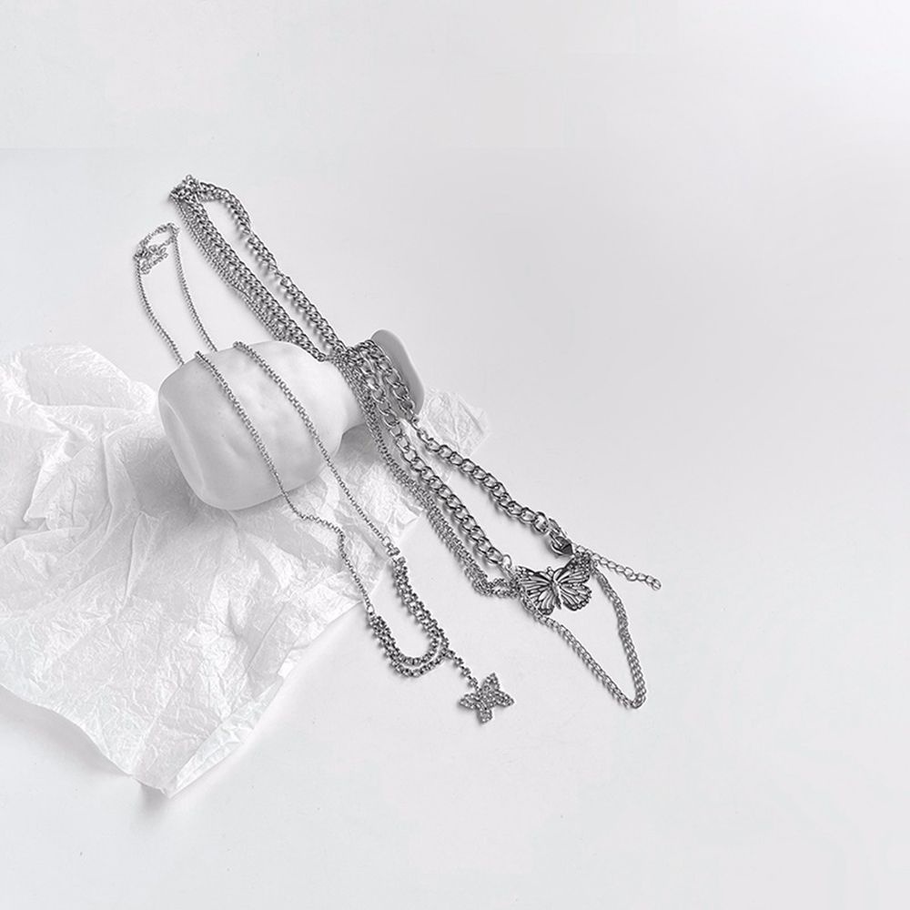 Dây mắt xích đeo eo mặt hình bướm bằng hợp kim kim loại có thể điều chỉnh thời trang Hàn Quốc Punk Vintage dành cho nữ