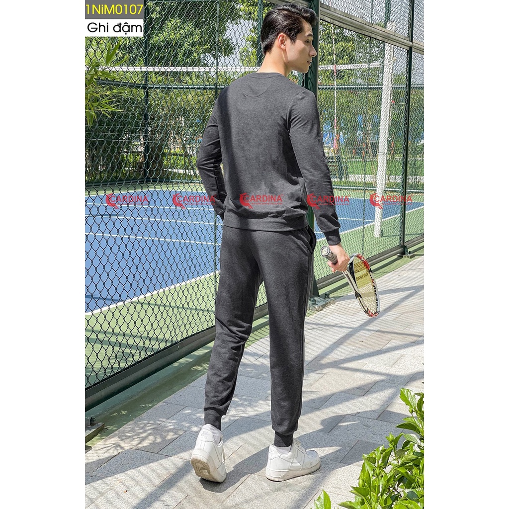 Bộ nỉ nam CARDINA chất cotton da cá cao cấp dáng thể thao khỏe khoắn năng động 1NiM01.