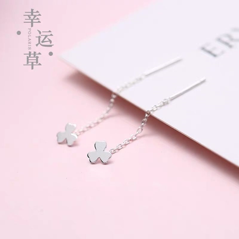 Bông Tai Mạ Bạc 925 Thiết Kế Đơn Giản Xinh Xắn Cho Nữ