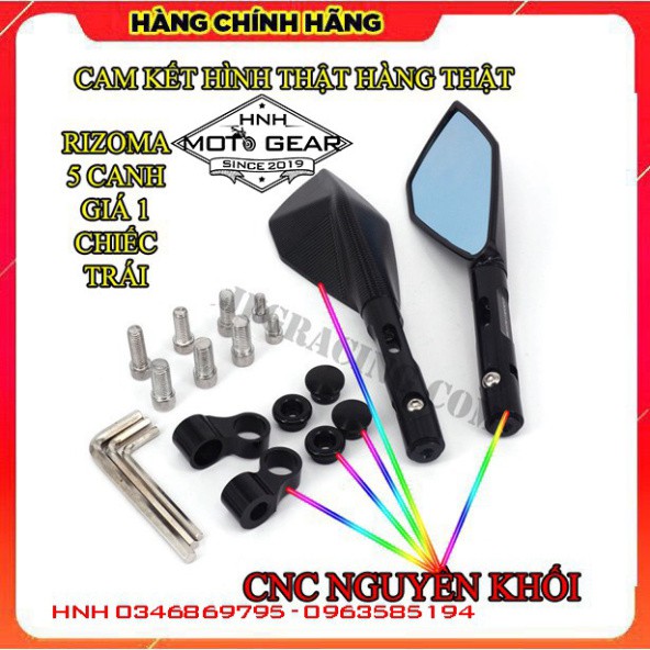 Gương Xe Máy Chính Hãng Rizoma 5 Cạnh - 1 Chiếc Trái