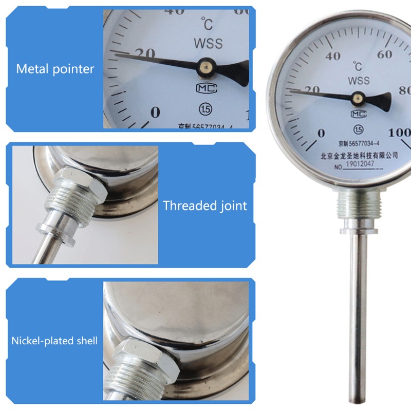 Đồng Hồ Đo Áp Suất 3.94 &quot;1 / 4&quot; NPT Bằng Inox Chuyên Dụng Cho Vỏ 0-10psi / kpa