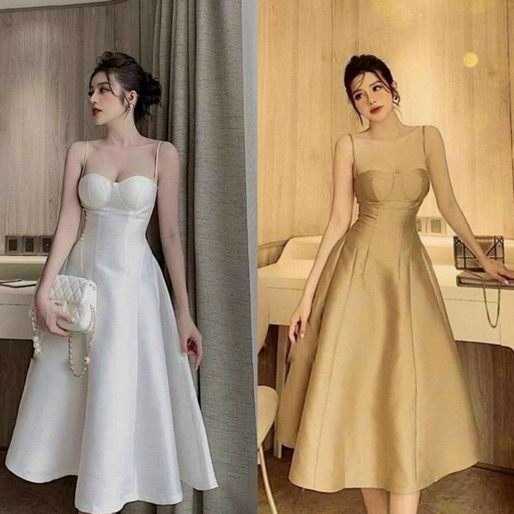 Đầm váy nữ 2 dây cúp ngực cực sang chảnh, tôn dáng tôn da dành cho các nàng thơ đi dự tiệc, đi chơi