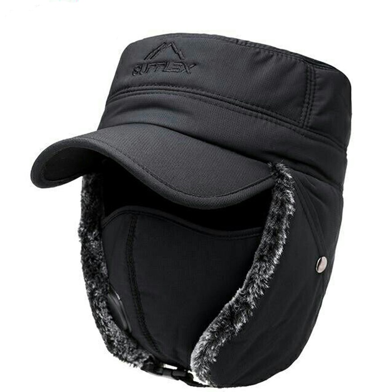 Mũ Lưỡi Trai Nam Trùm Đầu , Che Tai Bên Trong Có Lót Lông Siêu Ấm