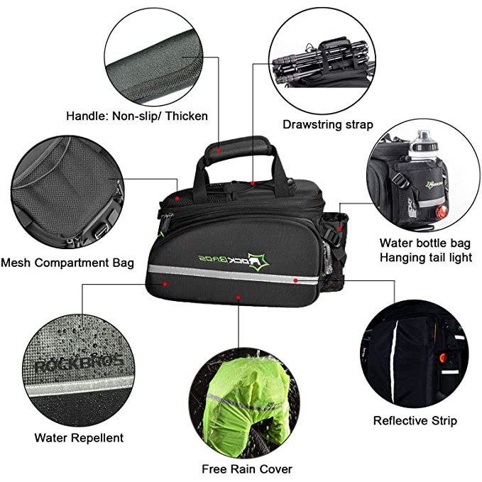 Rockbros Túi Đựng Đồ Gắn Yên Sau Xe Đạp Chống Thấm Nước Tiện Lợi