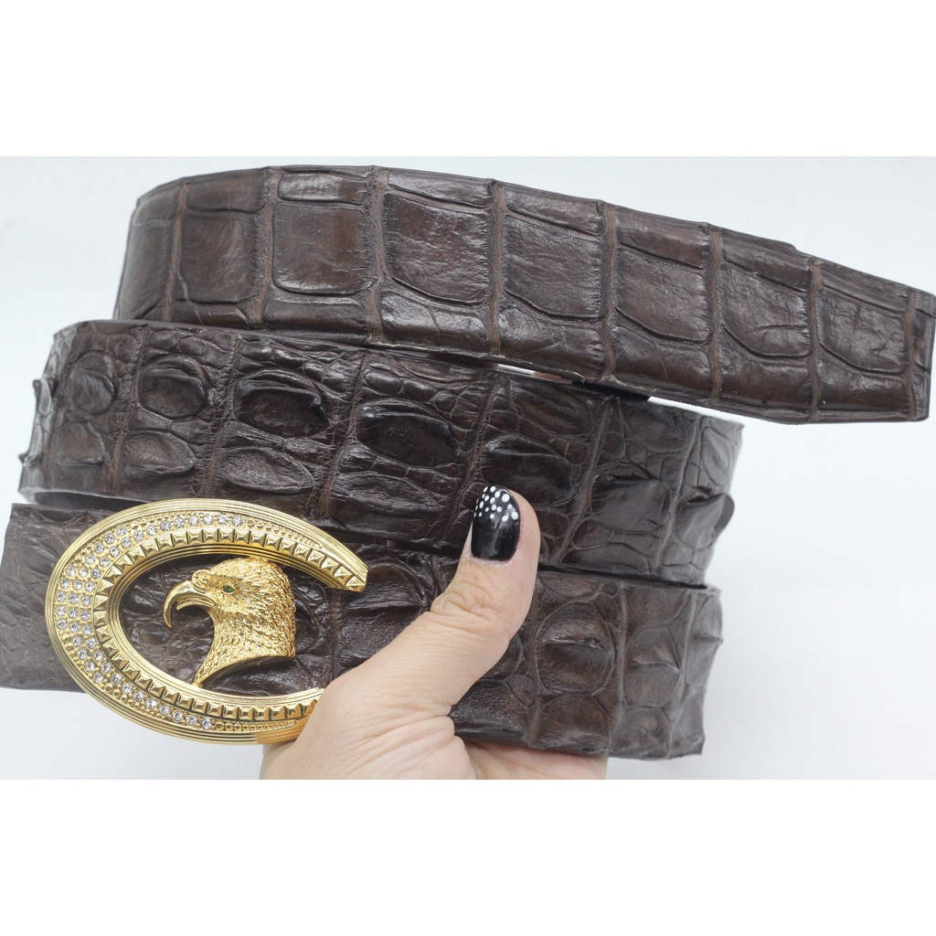 DÂY LƯNG DA CÁ SÁU BẢN LIỀN 3,8CM KHÔNG NỐI, THẮT LƯNG GAI CÁ SẤU+KHÓA CAO CẤP. BH 12THANGS