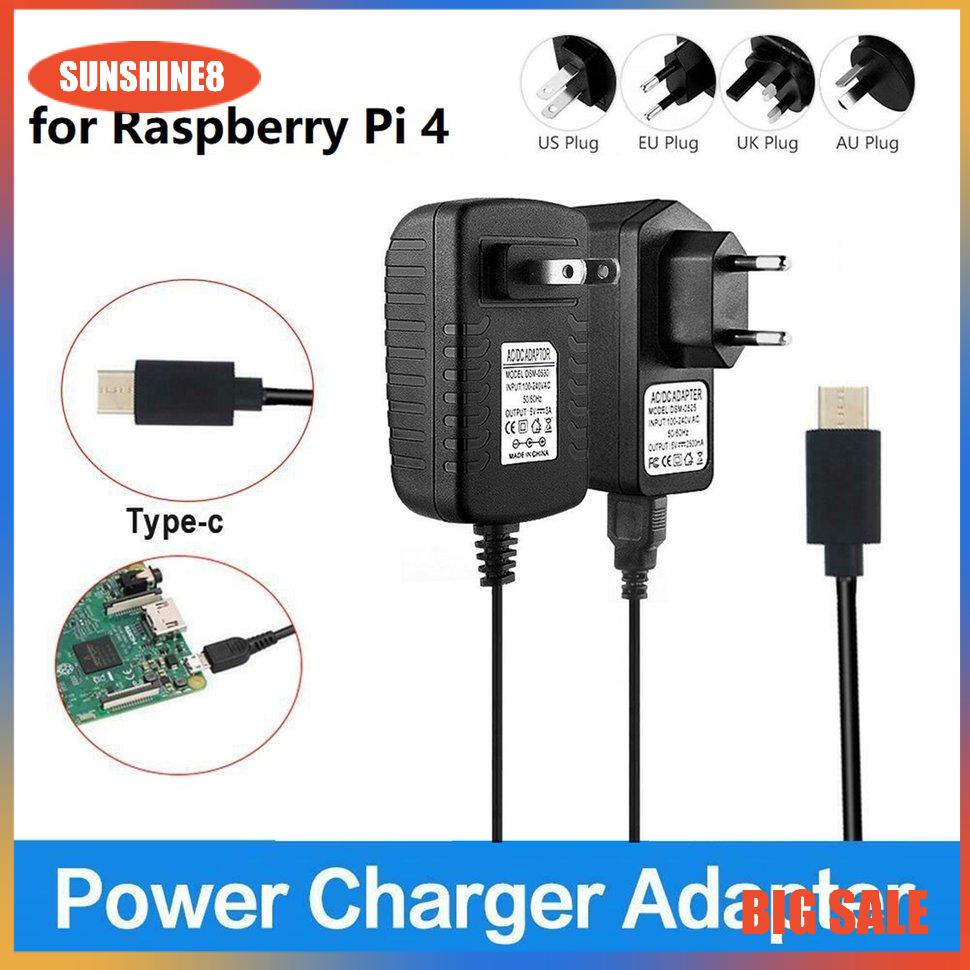 【SUN】5V 3A Type-C USB AC/DC Wall Charger Adapter Cord For 4 Model B High Perform