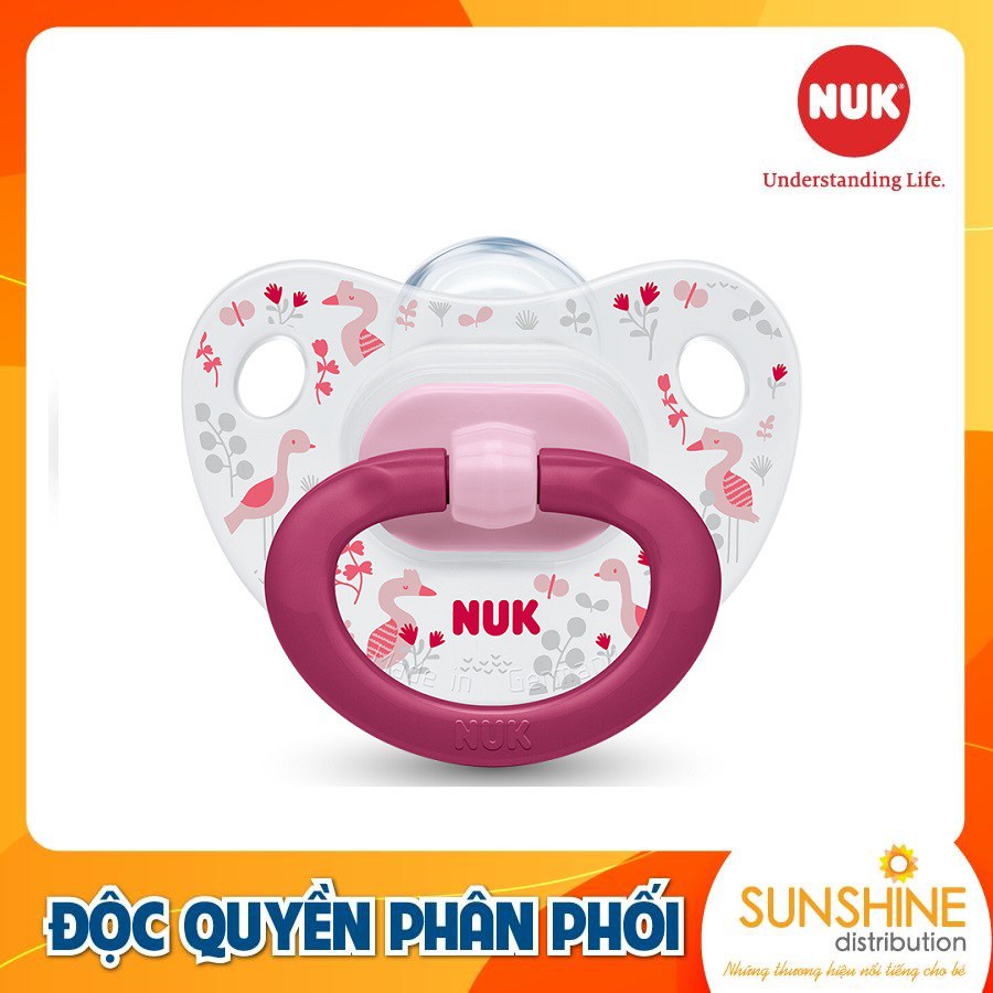 Bộ 2 ti giả NUK silicone Happydays 0-6m, 6-18m - Hàng cao cấp chính hãng