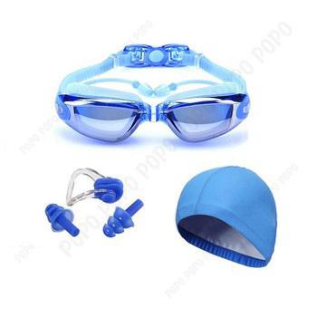 Sét mũ và kính bơi kèm nút bịt tai, Kính bơi tráng gương chống tia UV cao cấp, An toàn cho da, Lỗi 1 đổi 1