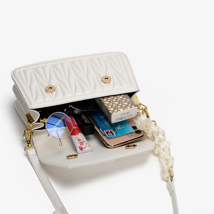 🌸Hàng Order🌸 Túi Xách Nữ CEEKAY Da Vân Quai Da Phối Xích Quấn Nơ Quai Sách Đính Hạt Sang Chảnh Nữ Tính 🌸Hàng Quảng Châu