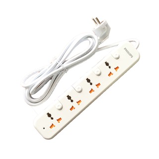 Ổ cắm điện Philips - 4 ổ cắm 3 chân, công tắc riêng SPN1348WB