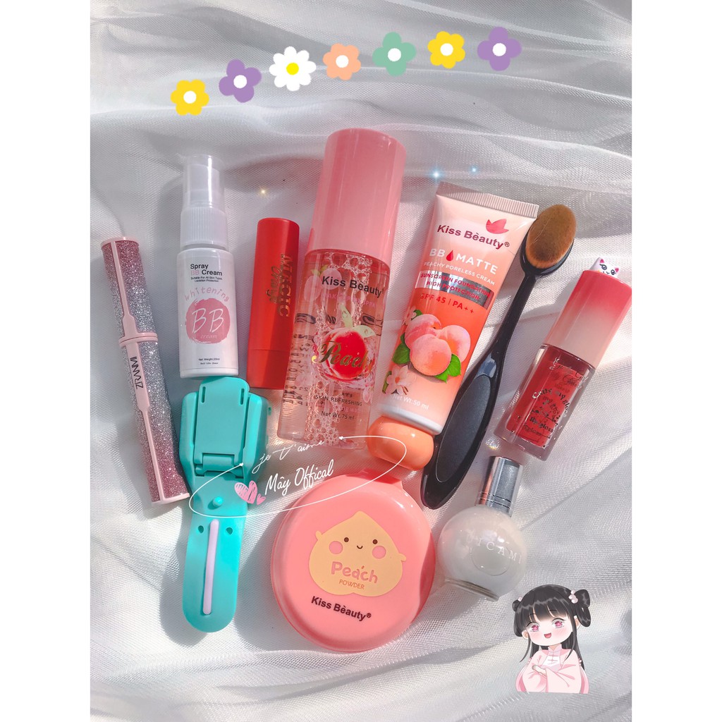 🍓 Combo 10 món trang điểm make up KISS BEAUTY made in Thái Lan