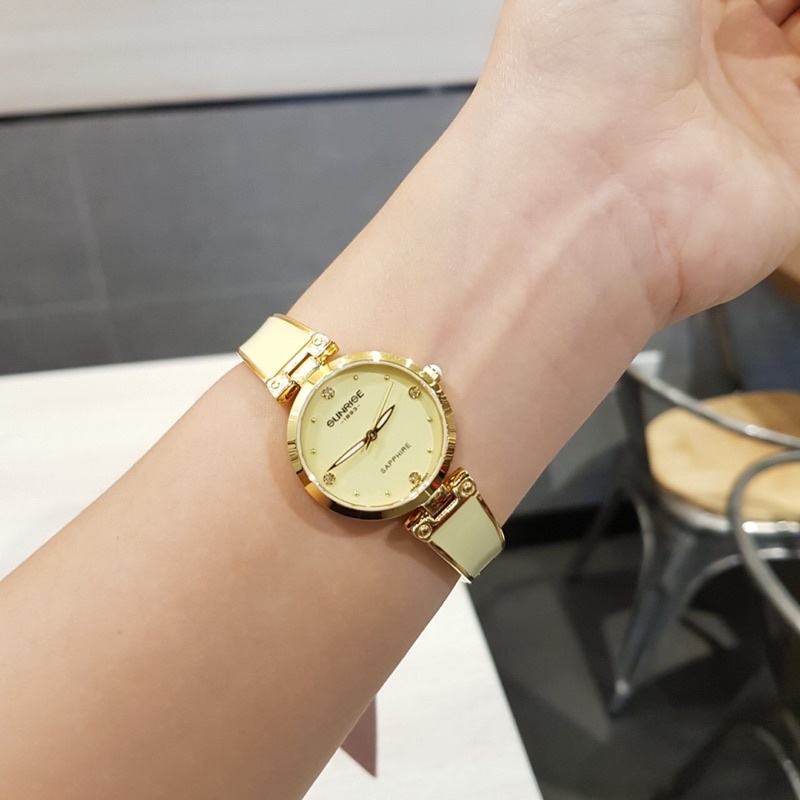 Đồng hồ nữ SUNRISE 9991SB màu vang Vành Đá sang trọng,full hộp thẻ chính hãng