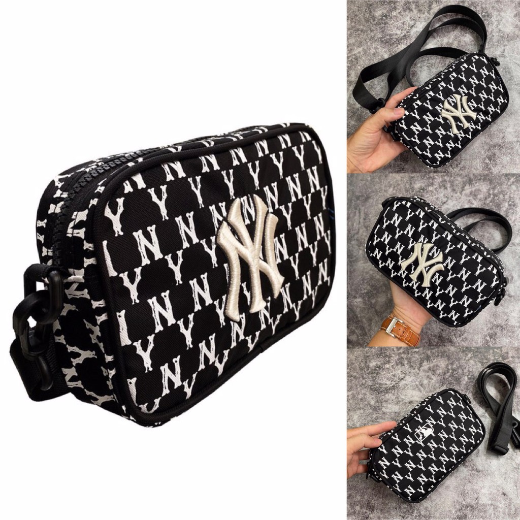 ⚡️ Túi đeo chéo M.LB NY Monogram Crossbody Bag Màu Đen XUẤT DƯ FULL TEM TAG