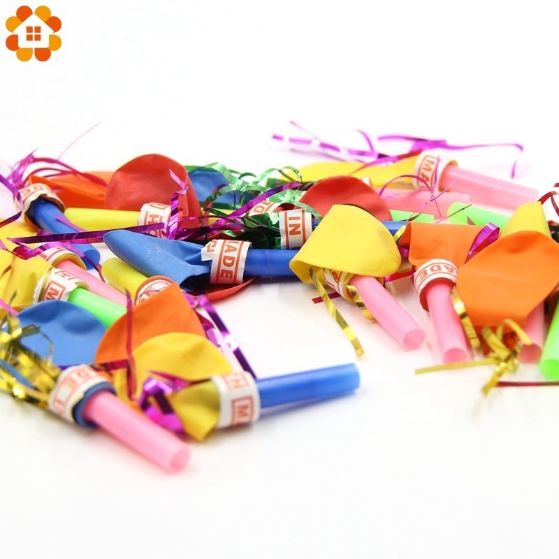 1 Gói Còi Thổi Bong Bóng Hình Rồng Nhiều Màu Trang Trí Tiệc Sinh Nhật Cho Bé