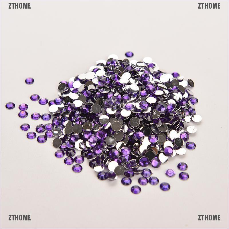 ZTHOME Lots 1000Pcs Rhinestone Facets Flatback Crystal Round Beads Nail Art DIY 4mm New