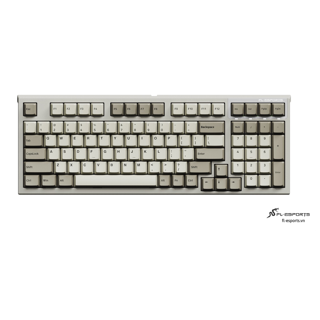 Bàn phím cơ FL-Esports FL980CPS Retro Grey 1 Mode - Hàng chính hãng