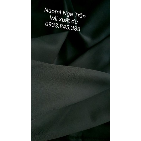 Vải lụa trượt đen tuyền Hàn Châu, chuẩn áo dài