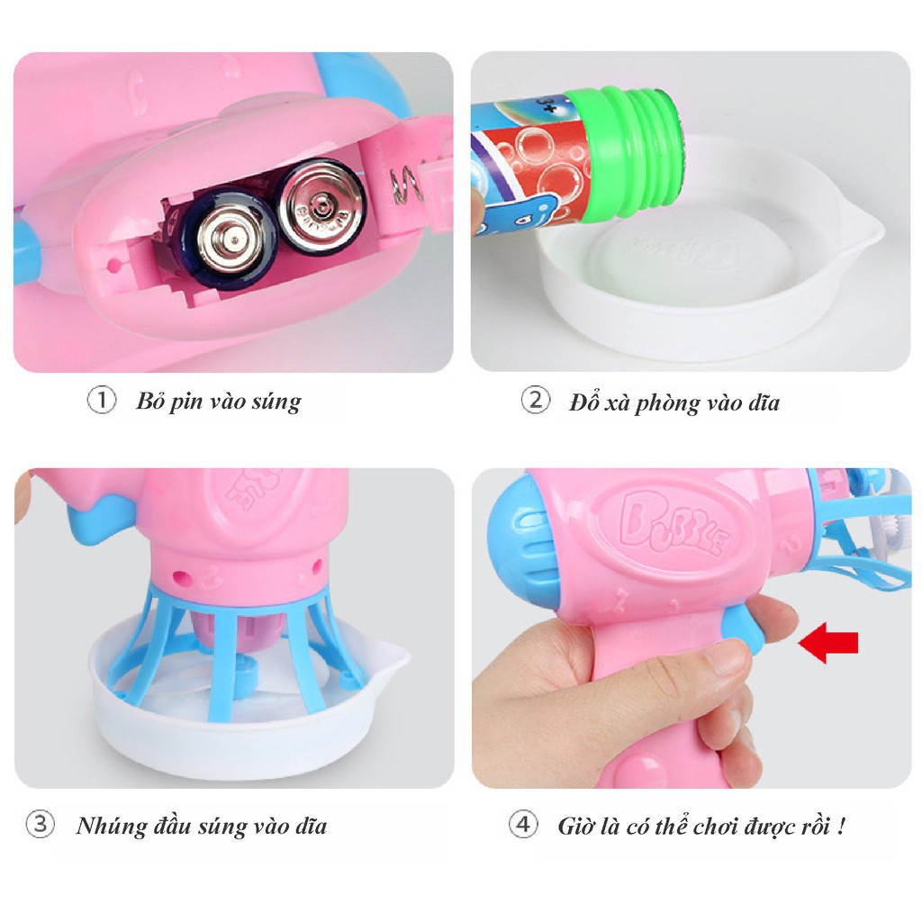 Đồ chơi Súng Tạo Bong Bóng Siêu Đẹp Cực Vui Nhộn Cho Bé Hamiha-ĐC51