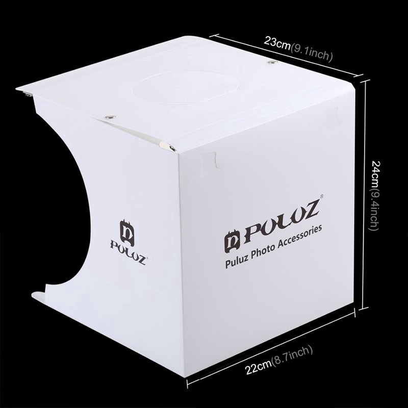 [GB.TECH] PULUZ 2LED Light Box Mini Photo Studio 1100LM Photography Tent Kit + 6 Colors Background