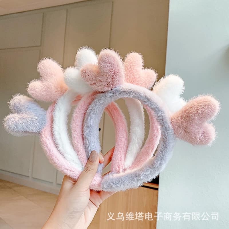 Cài tóc sừng tuần lộc cute cho nữ lông nhung