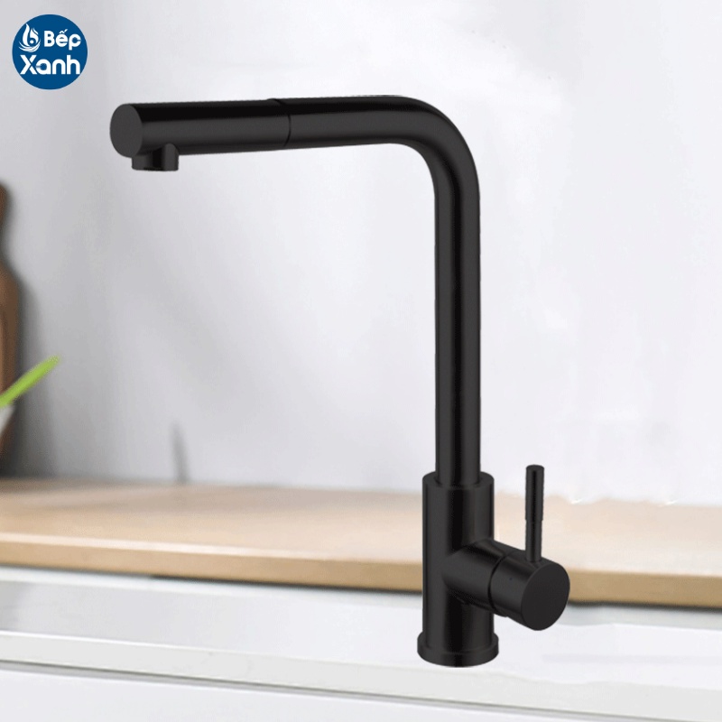 [FREESHIP HCM] Vòi Rửa Chén Nóng Lạnh Dây Rút Pull-down Ecalite EF-K185B - Màu Đen