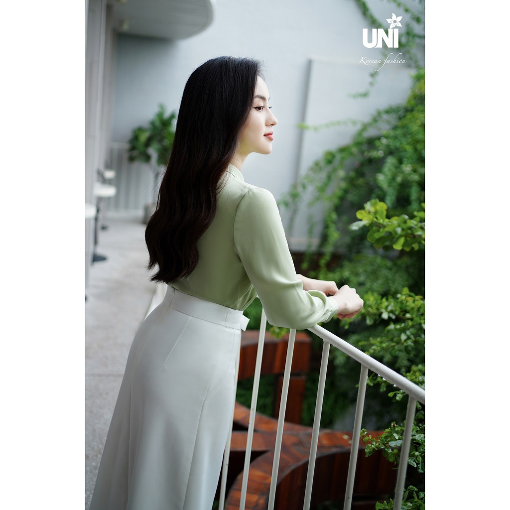 Áo Sơ Mi Nữ UNIVTH Công Sở Dài Tay Cài Nơ Cao Cấp 4A0341