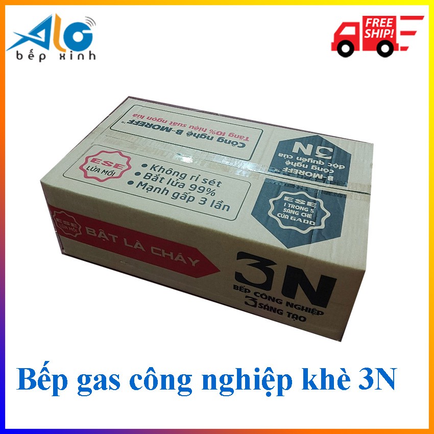 BẾP GAS CÔNG NGHIỆP KHÈ GADO 3N + BỘ VAN DÂY CAO ÁP GADO -  Bếp khè - Lửa xanh, mạnh, bảo hành 1 năm - Alo Bếp Xinh