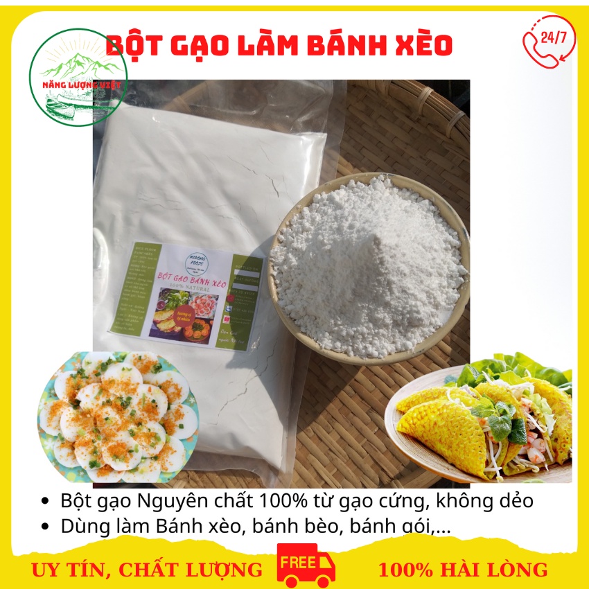 Bột gạo làm bánh xèo miền trung - gói 500gr nguyên chất (TẶNG KÈM BOT NGHE)