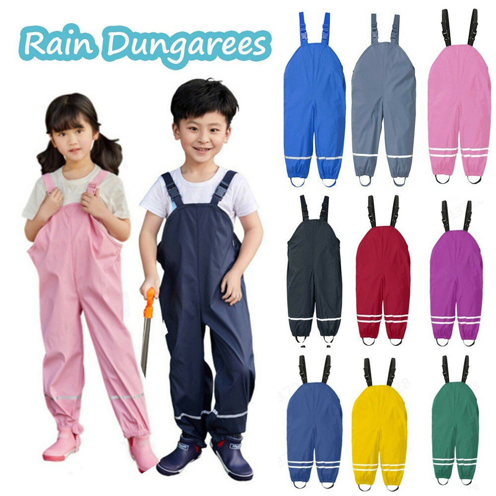 DAPHNE New Rain Gear Children Raincoat Rain Pants Windproof Waterproof PU Trousers Jumpsuits Trouser Pants/Multicolor