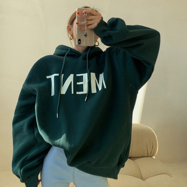 Áo Hoodie Dáng Rộng In Chữ Cá Tính | BigBuy360 - bigbuy360.vn