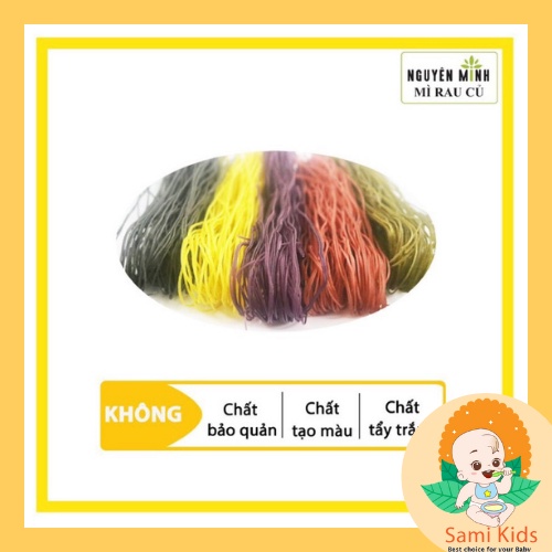 Bún rau củ Nguyên Minh mix 5 vị cho bé ăn dặm, bún tươi sấy khô rau củ quả nhiều vị SAMI KIDS