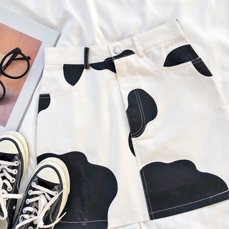 Chân Váy Nữ Chữ A Dáng Ngắn Họa Tiết Bò Sữa Có Túi Fullsize Siêu Chất HB13 | BigBuy360 - bigbuy360.vn