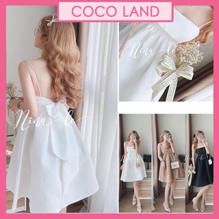 Váy babydoll Trắng Thắt Nơ Sau Lưng, Đầm Trắng Dáng Baby doll Thắt Nơ Hàng Quảng Châu Siêu Đẹp