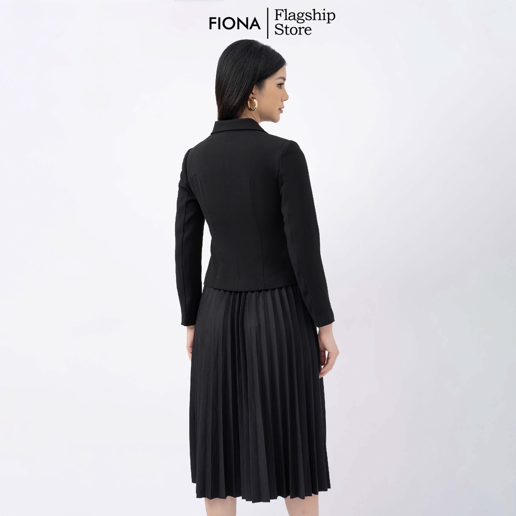 Áo vest nữ công sở Fiona, áo blazer dài tay cổ hai ve, nẹp hai hàng cúc F651447