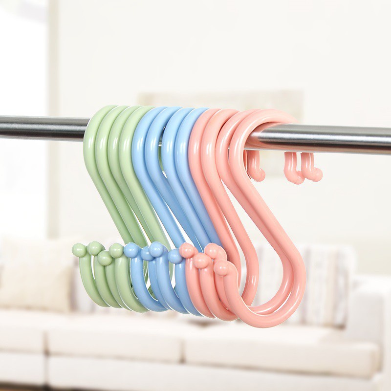 Bộ 8 móc nhựa treo đồ đa năng hình chữ S 2194 siêu thị 24/7