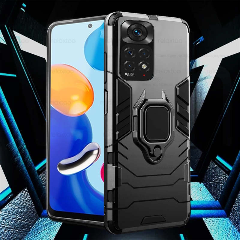 Ốp Điện Thoại Dạng Giáp Chống Sốc Có Vòng Đỡ Nam Châm Cho Radmi Note 11S 11 Pro+ 5G Redmy Note11Pro Readmi Redme Not 11 S
