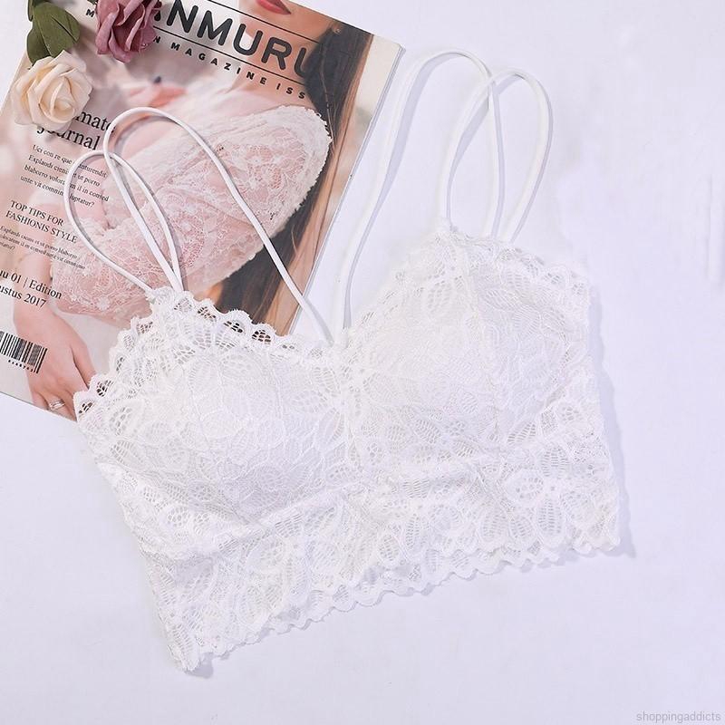 [Mã FASHIONT4WA2 giảm 10K đơn 50K] Áo bralette quây hai dây chất ren có mút nhẹ cho nữ | BigBuy360 - bigbuy360.vn