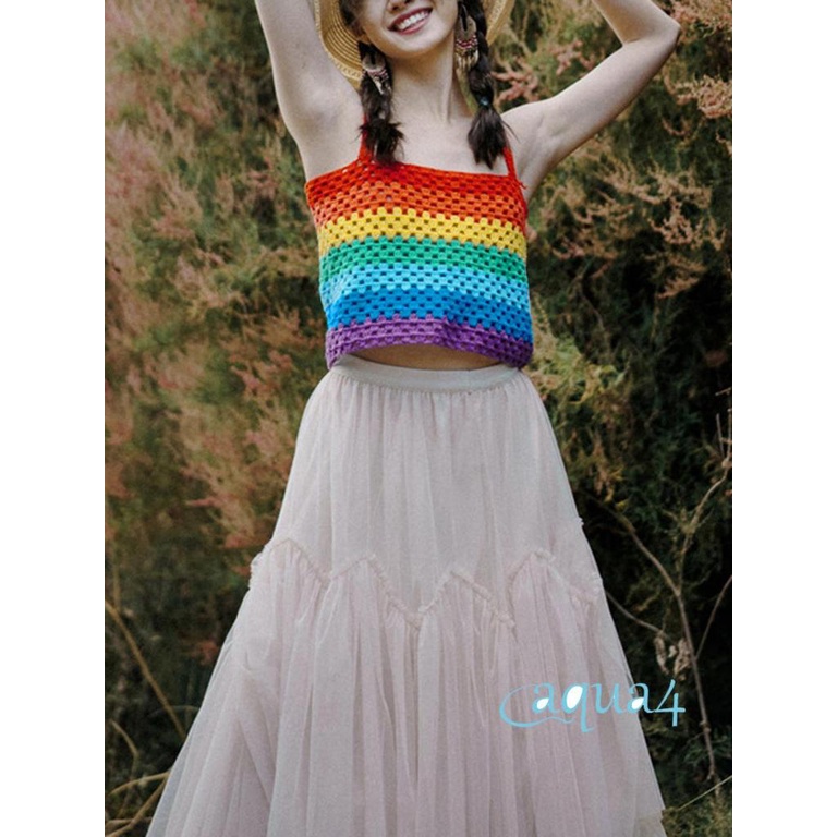 Áo Tank Top Hai Dây Màu Sắc Tương Phản Thời Trang Mùa Hè Cho Nữ