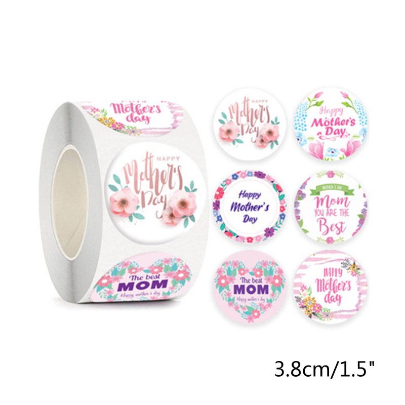 Cuộn 500 Nhãn Dán Hoa Đường Kính 3.8cm / 2.5cm Trang Trí Phong Bì Ngày Của Mẹ