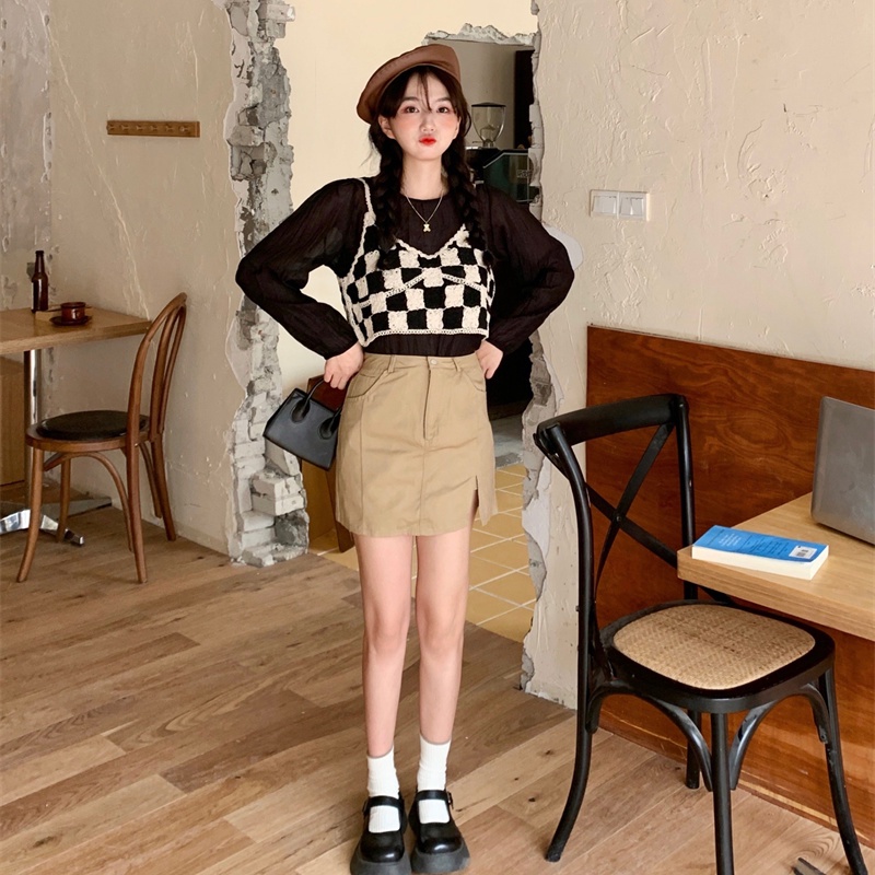 Áo Hai Dây Phối Ren Hoa Phong Cách Retro Hàn Quốc