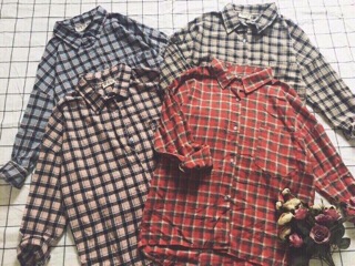 Sơ mi caro oversize