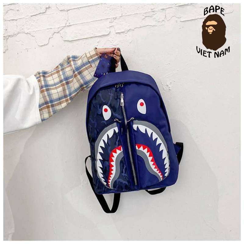 [Best Quality] Balo Bape Shark 4 Màu Camo, chất liệu Canvas chống nước Bape VN