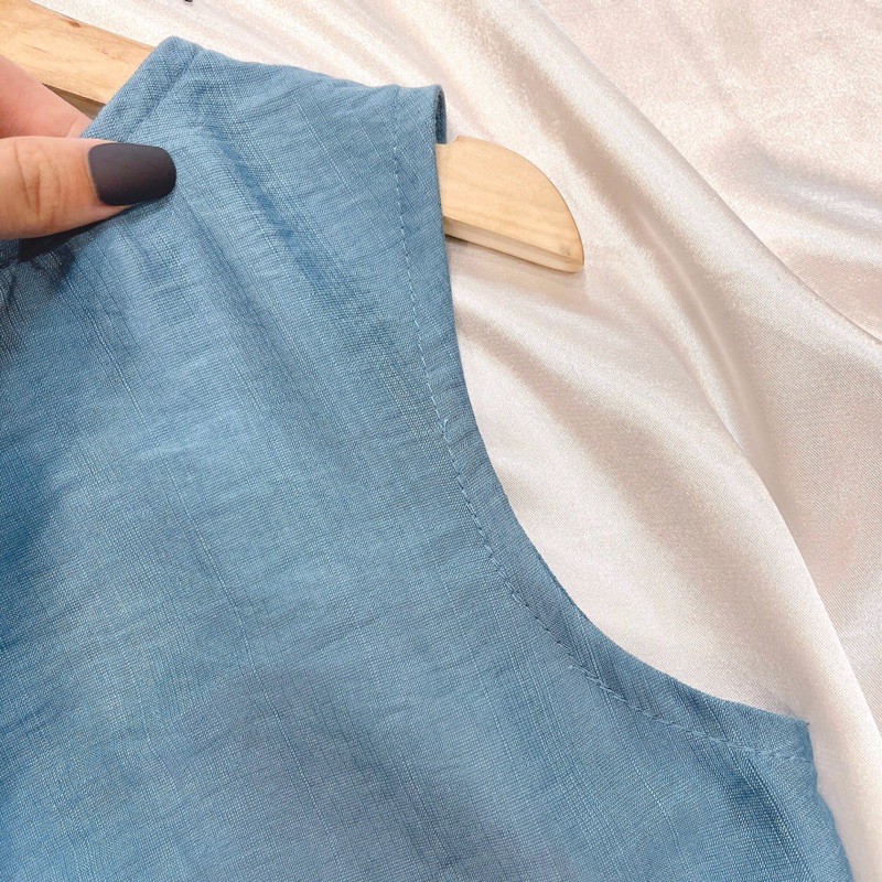 Váy xanh xoắn eo dây buộc | BigBuy360 - bigbuy360.vn