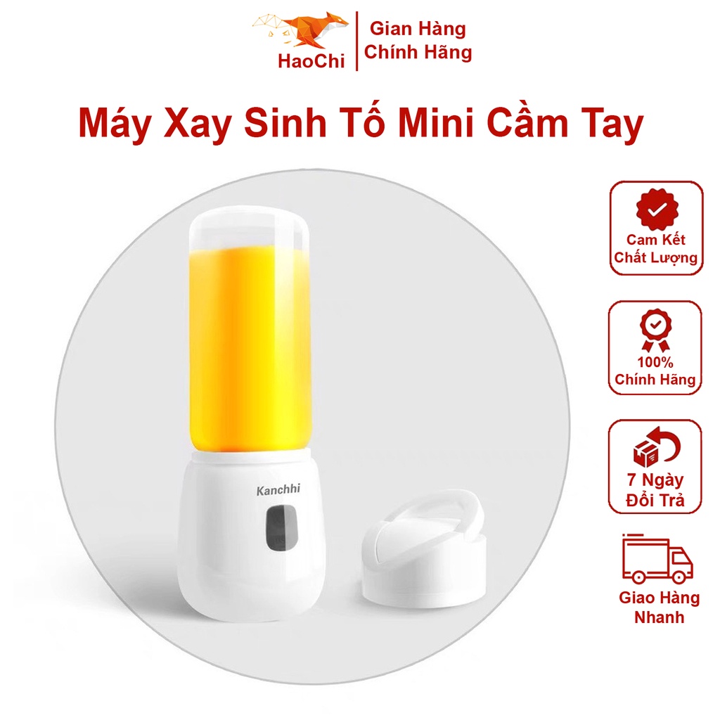 Máy Xay Sinh Tố Cầm Tay Kanchhi 4 Lưỡi Dao Dung Tích 300ml Cổng Sạc USB Tiện Dụng Nhỏ Gọn Haochi