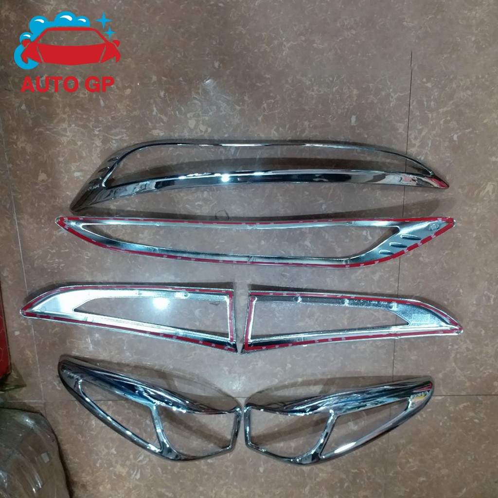 Bộ ốp viền đèn pha + hậu xe HYUNDAI KONA chất liệu nhựa ABS mạ CROM, chống trầy xước đèn pha/hậu – AUTO GP