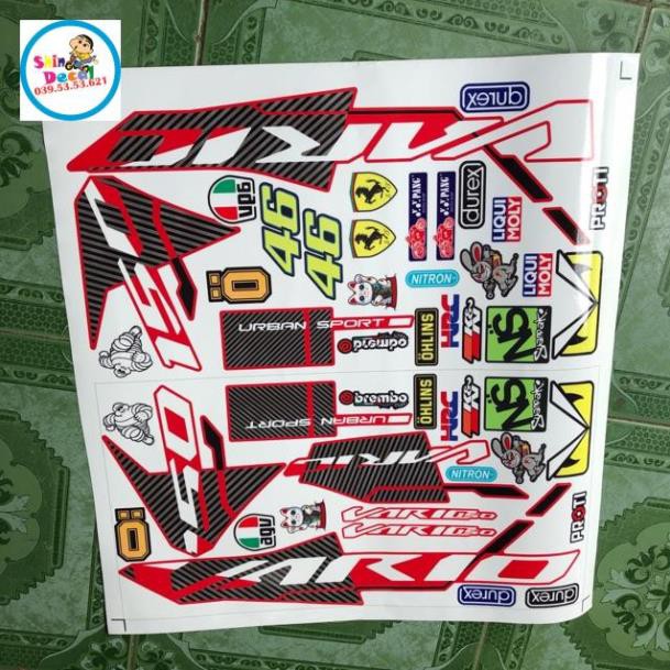 Tem rời vario 2018 dán xe đỏ