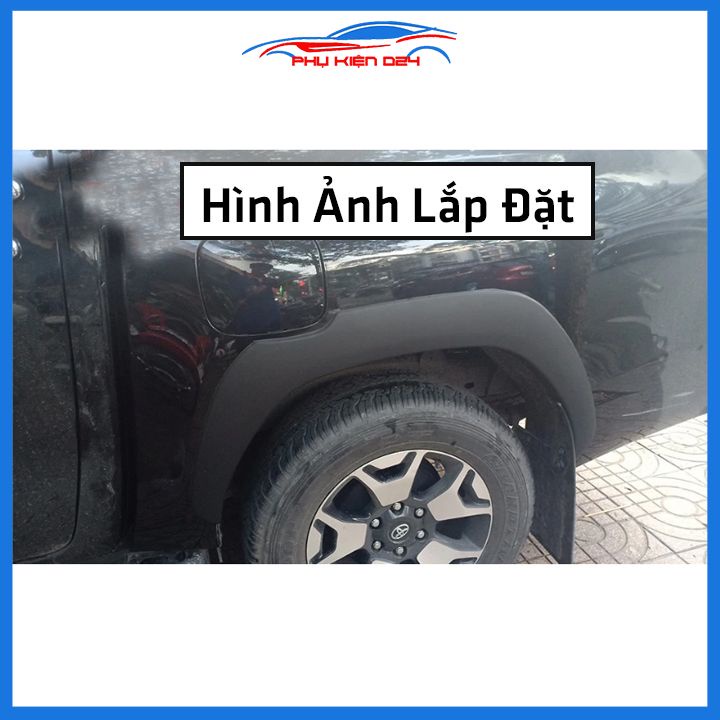 Bộ ốp cua lốp xe ô tô Hilux 2019-2020-2021-2022 bản nhỏ trang trí bảo vệ lốp xe