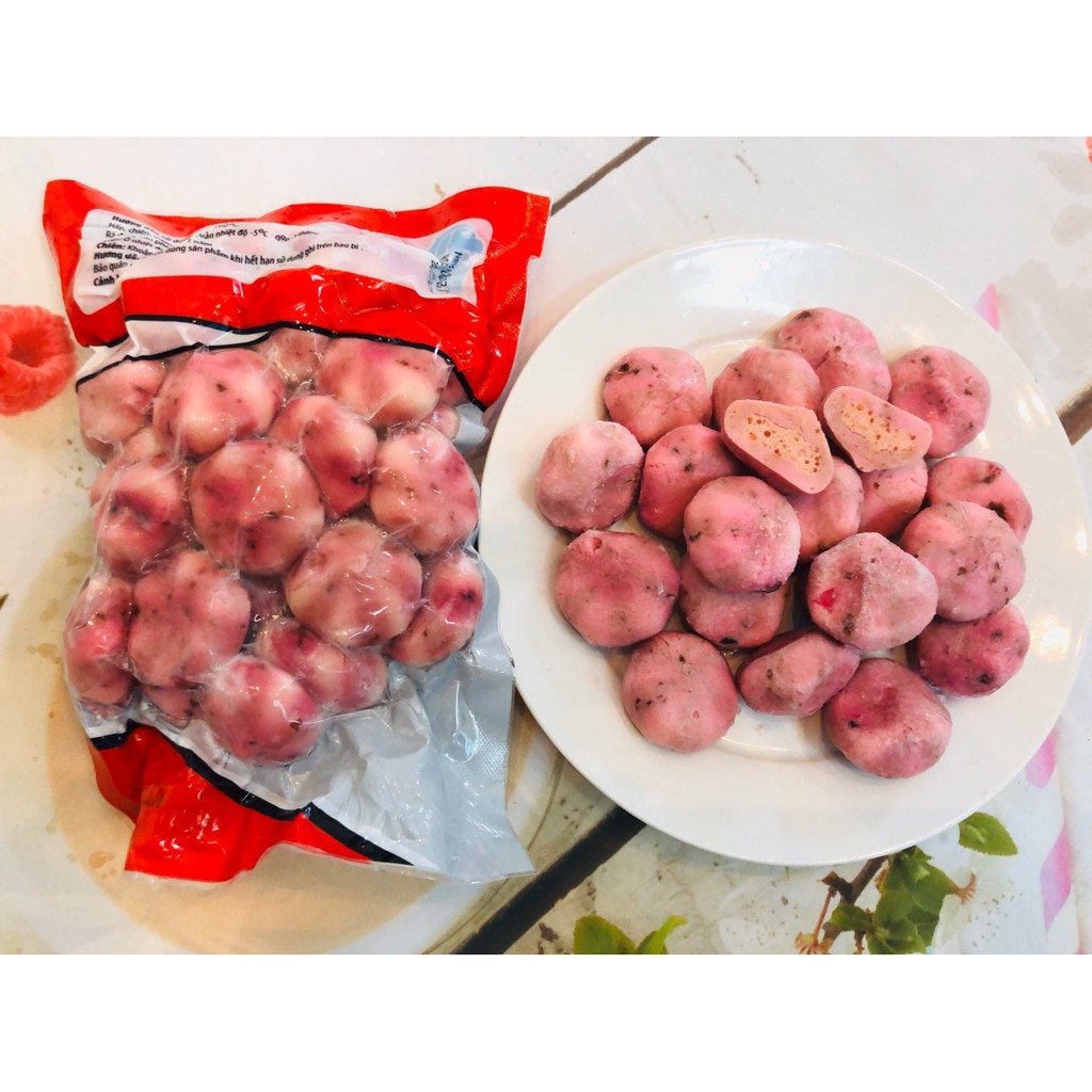 100g Bánh bao hải sản nhân trứng nhím  màu tím